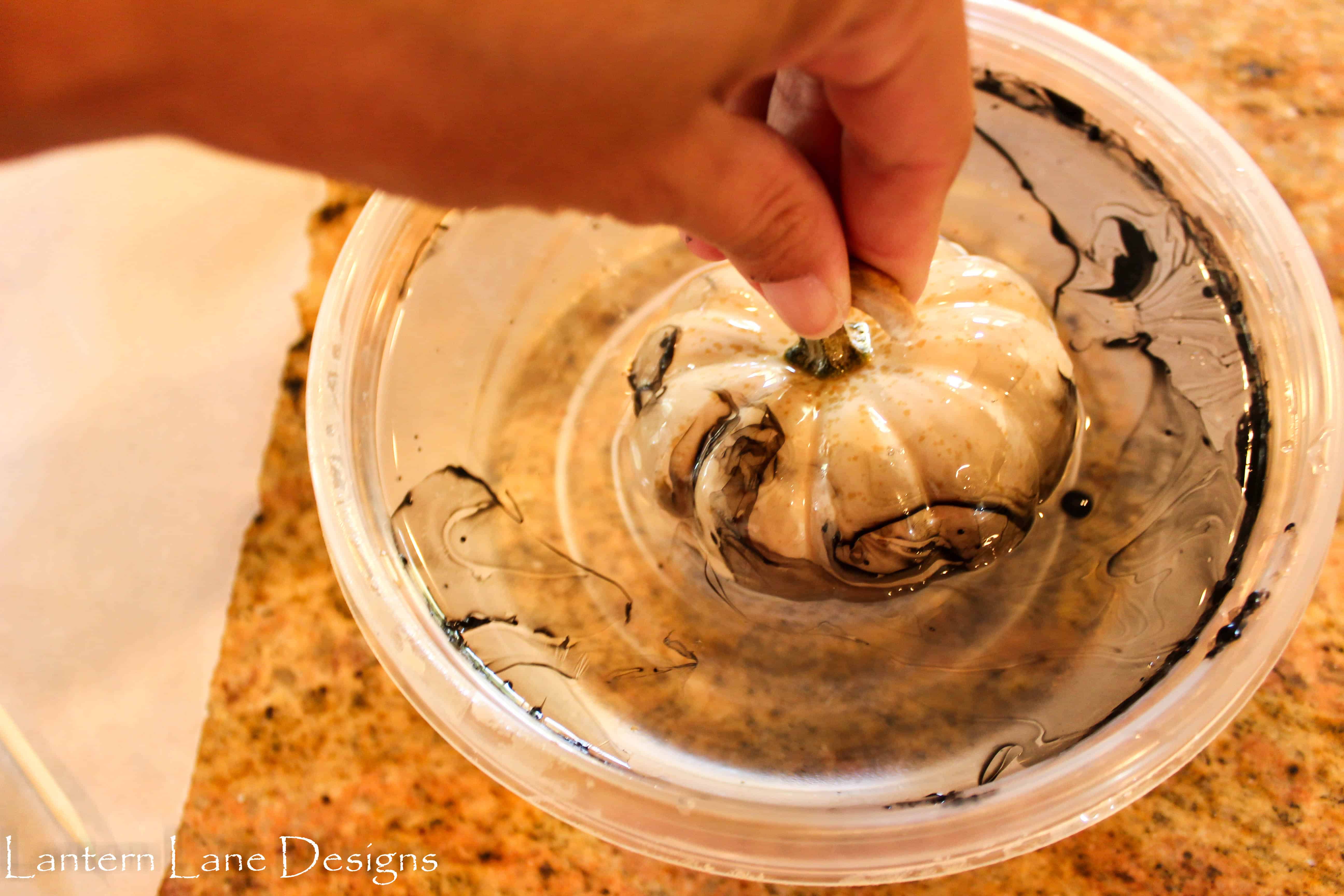 DIY Marbled Pumpkins