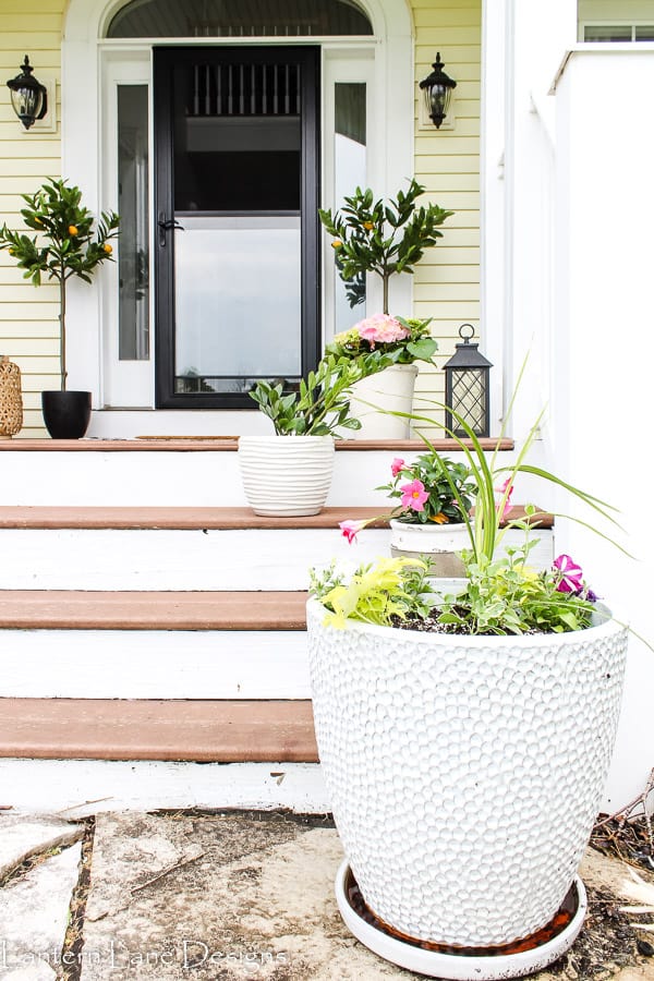 outdoor planters on front porch