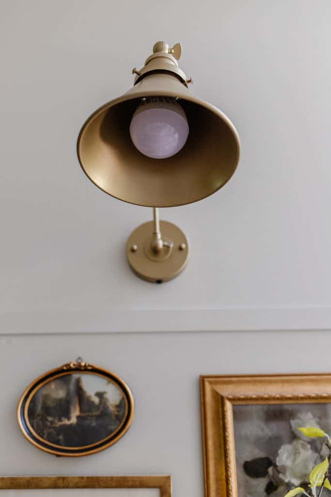 wall sconce and gallery wall