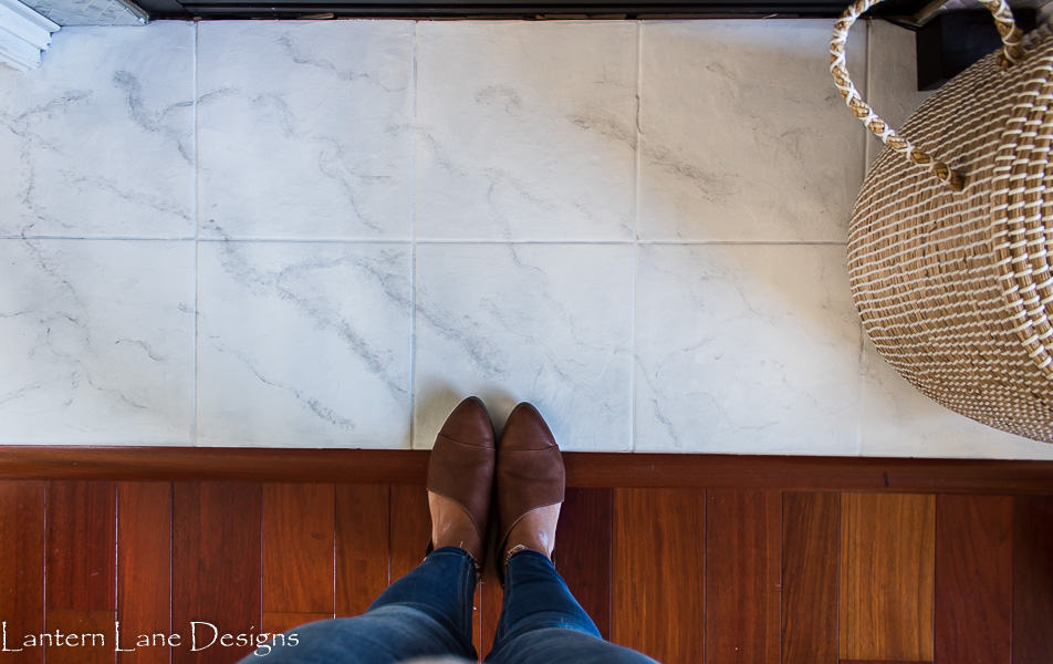 How to paint tile to look like marble