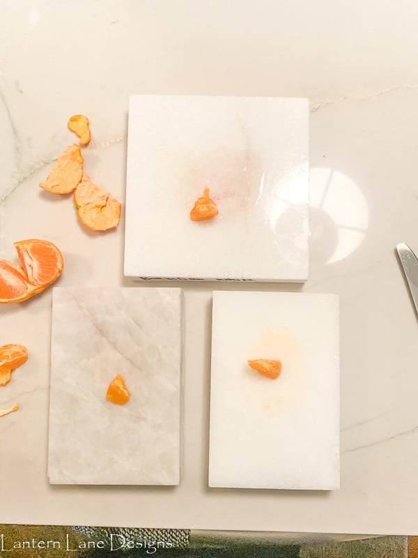 Citrus acid on stone