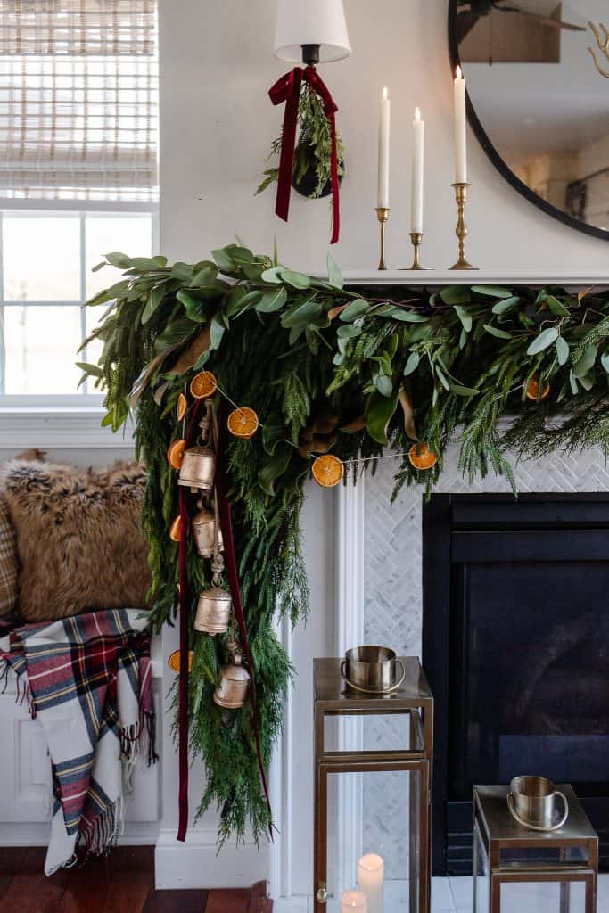garland on mantel