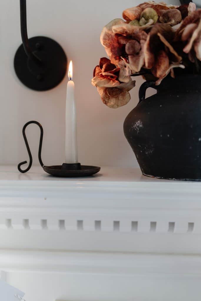 Vintage candle and vase