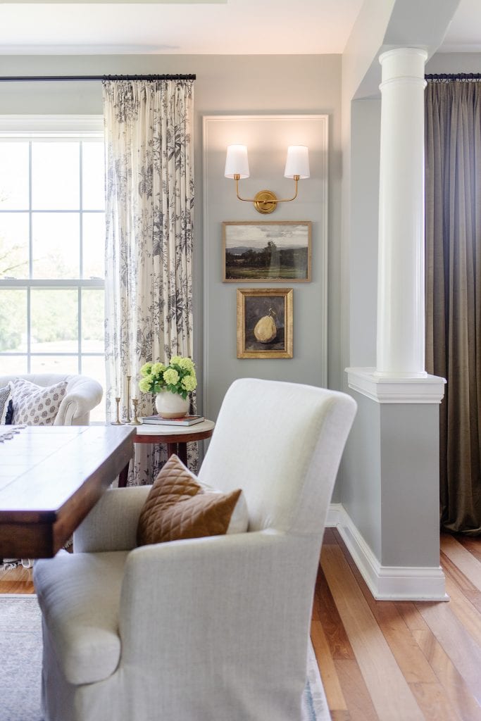 Dining room with sconces