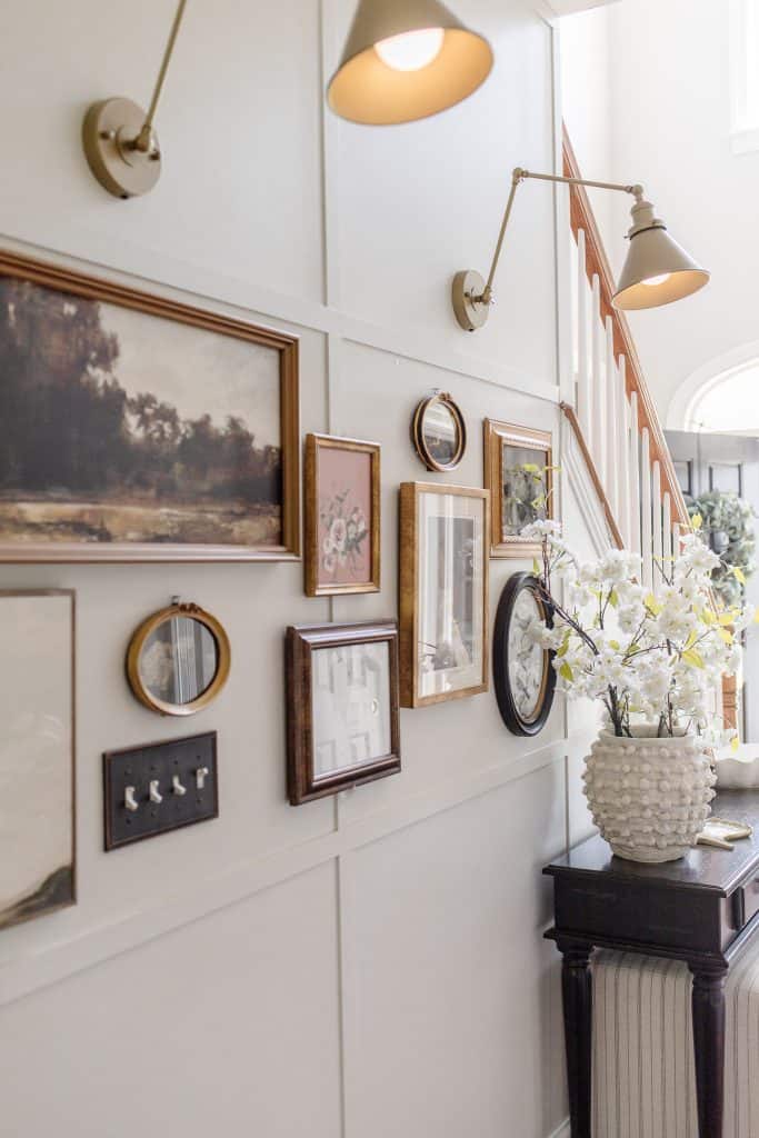 Hallway with wall sconce