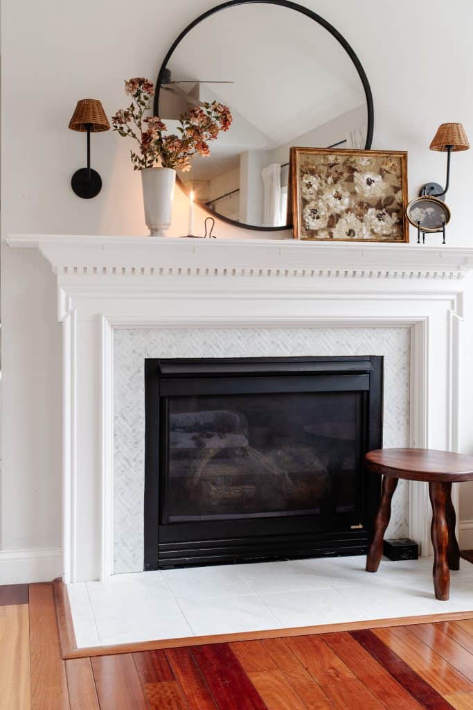 Fireplace with sconces