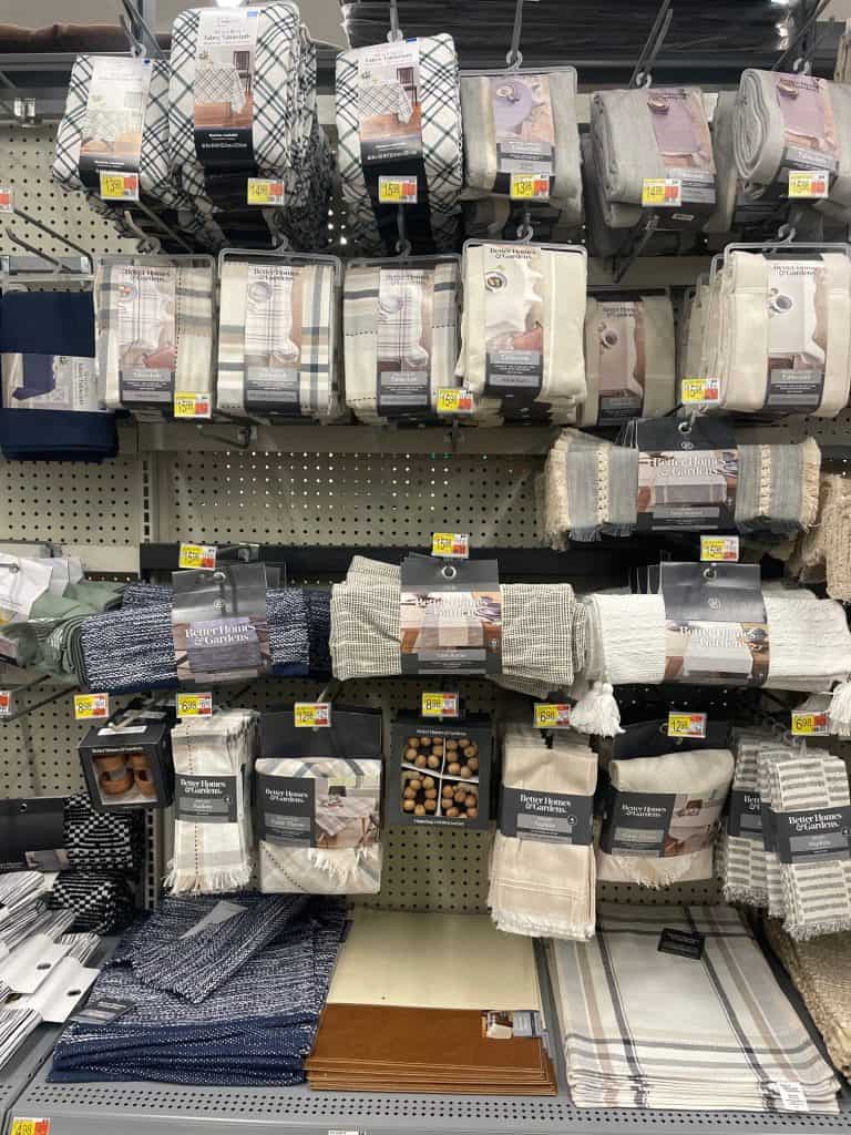 Table linens at Walmart