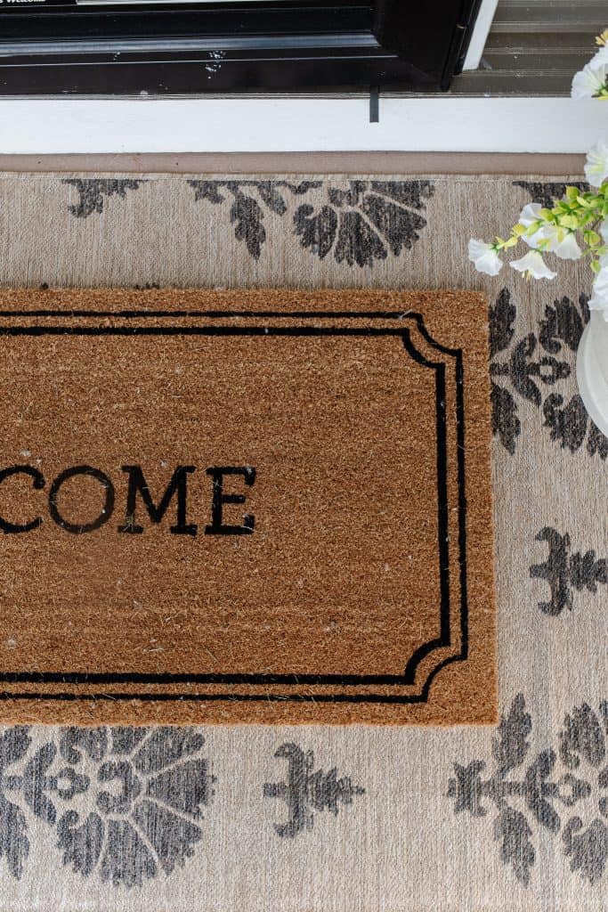 Front porch layered coir rugs