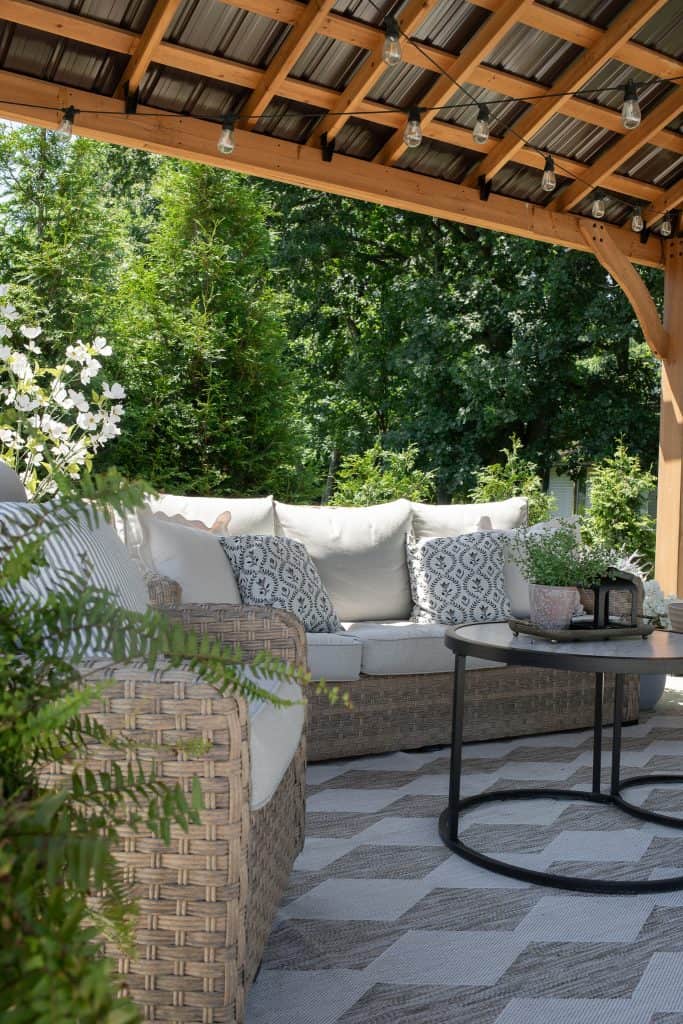 outdoor gazebo and furniture